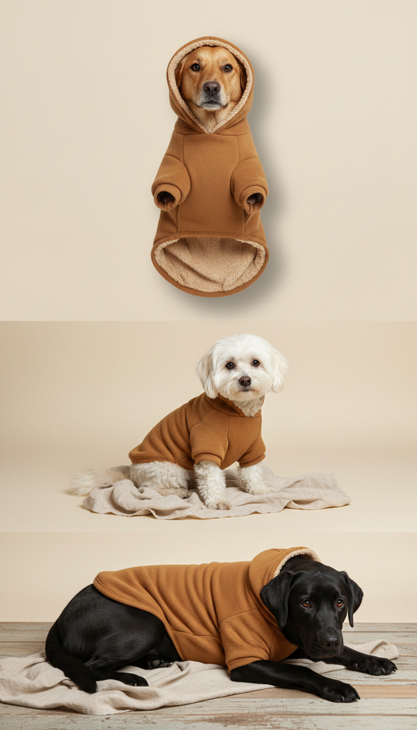 Cocoa Cosy Dog Hoodie — illustrative sample