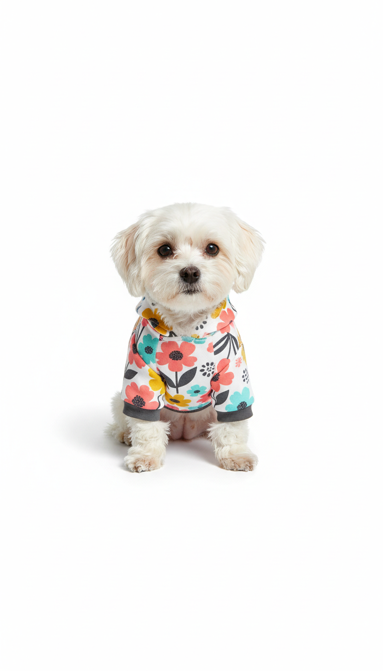 Flower Power Dog Hoodie — illustrative sample