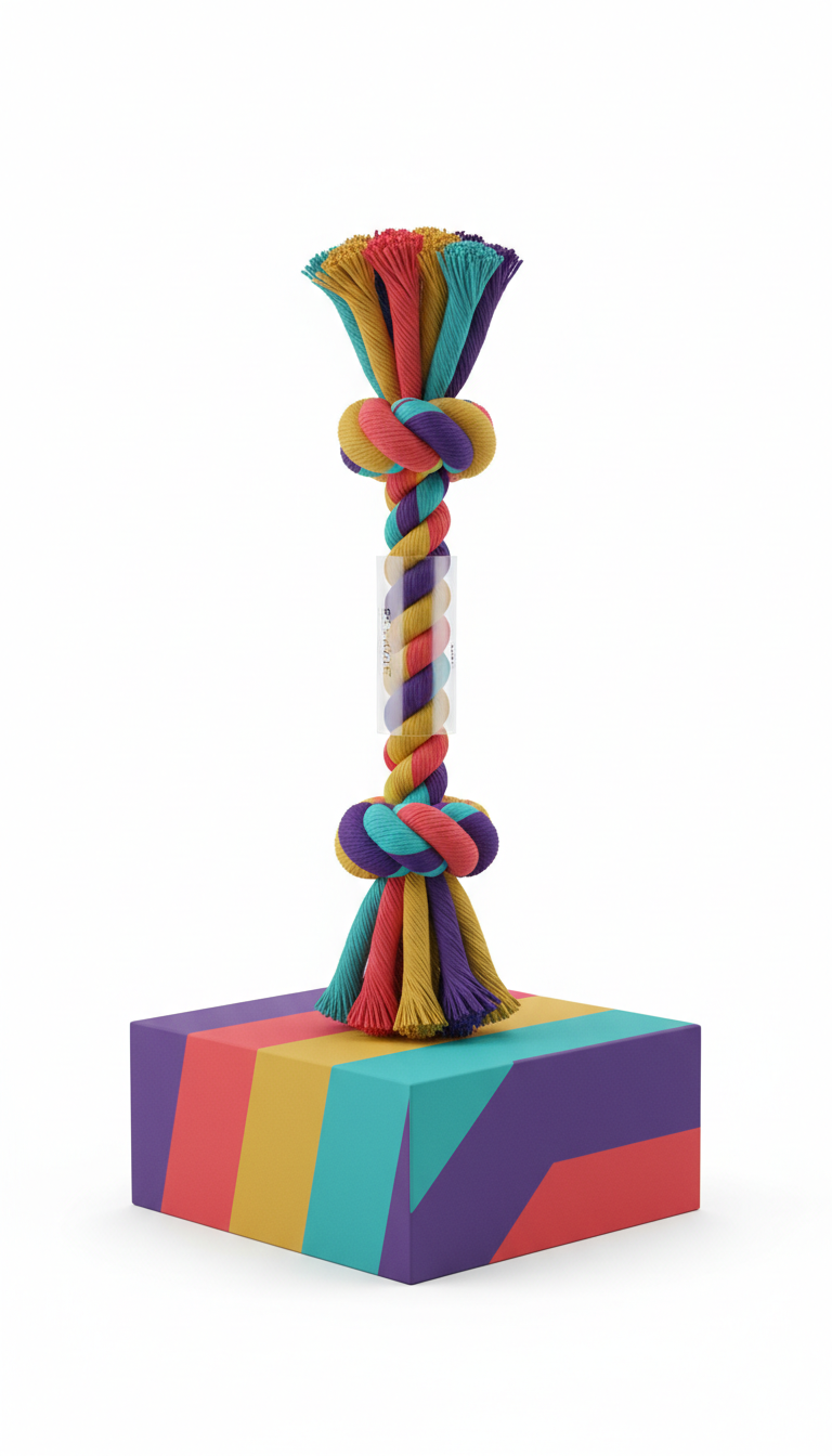 Rainbow Rope Tug Toy — illustrative sample